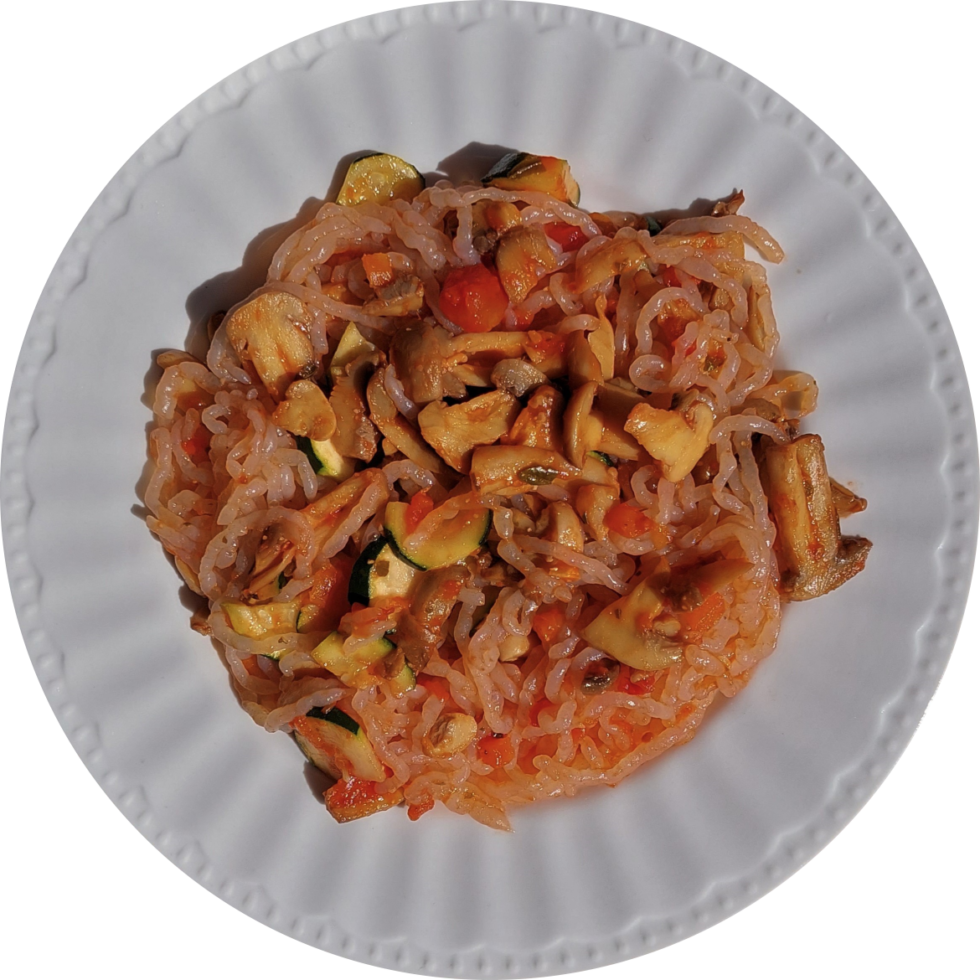 Recette de pâtes de konjac aux légumes du soleil France Konjac